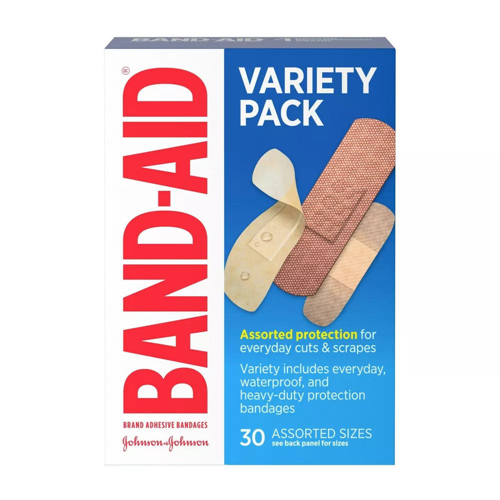 Band Aid Brand Adhesive Bandages Variety Pack, 30 Ea